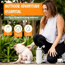 Fb150 Xterra Fitness Portable Dog Water Bottle With Bowl Attached 32oz Sleeve Stainless Steel Wa #2