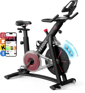S3-02-ys-01 Yesoul Black Exercise Bike For Home Smart White Cycling Magnetic Stationary