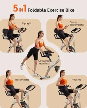 X-1-01a Yosuda Folding Exercise Bike - Foldable Stationary For Home Gym Black #2
