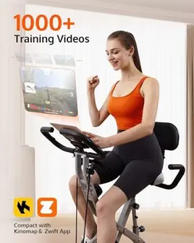 X-1-01a Yosuda Folding Exercise Bike - Foldable Stationary For Home Gym Black #3