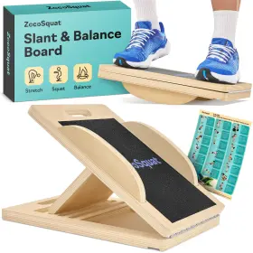 Zocosquat Slant-board-500 Slant Board With 6 Angles Balance Calf Stretcher Wobble For Squats
