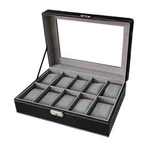Size: 10 Watch Valet - Glass Top Boxes For Collection Of 6. Fixed Price $74.94.