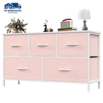 5 Drawer Fabric Dresser Bedroom Storage Cabinet Clothes Organizer Pink Stand. Fixed Price $46.79.