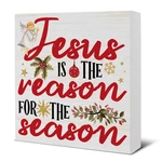 Jesus Christmas Decorations, The Reason For Season Wooden Sign, .... Fixed Price $9.63.