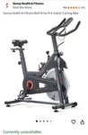 Sunny Health Fitness Elite Series Exercise Recumbent Bike SF-B122055. Fixed Price $120.00.
