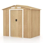 Weather Resistant Galvanized Steel Shed With Tilted Roof For Backyard Garden Pat. Fixed Price $470.48.
