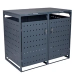 Outdoor Metal Garbage Bin Storage Shed For 2 Trash Cans Double Enclosu. Fixed Price $421.49.