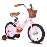 Joystar 16" Kids Bike W/training Wheels & Basket, Vintage Girls Bicycle Pink. Fixed Price $182.38.
