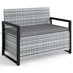 Patio Bench Outdoor Wicker Loveseat With Built-in Storage-gray Color:. Fixed Price $211.48.