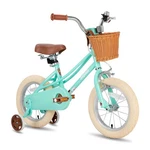 Joystar 14 Inch Kids Bike, Training Wheels, Basket, 3-5 Years, Mint Green. Fixed Price $179.99.