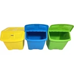 Redmon 10-GAL Stackable Shutter Bins, 3-PIECE Recycling Storage Set, Multi-color. Fixed Price $74.99.