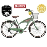 Kent Women's Margaritaville Cruiser Bike 26" Perfect Fit Frame, 7-SPEED, Green. Fixed Price $219.99.