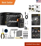 54-PIECE Flat Tire Repair Kit With Compressor For Car, Bike, Atv, Jeep & Tru. Fixed Price $62.69.