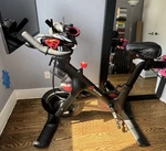 Peloton Exercise Bike With Touchscreen, Bottle Holder & Seat Cushions .. Fixed Price $600.00.