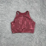 Peloton Sports Bra Womens Large Purple Racerback Lined Mesh Activewear Pullover. Fixed Price $39.99.