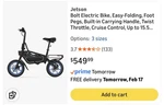 Jetson Bolt X Electric Folding BIKE,12 Inch Wheels/ Scooter. Fixed Price $320.00.