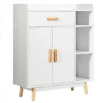 Floor Storage Cabinet Free Standing Cupboard Chest - Color: White. Fixed Price $298.49.