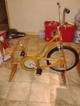 Schwinn Exerciser Upright Gold Vintage Adj. Seat Timer EN25629. Fixed Price $300.00.