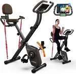 Harison Folding Exercise Bike 350 Lbs Capacity, 1 Bluetooth Stationary. Fixed Price $230.84.