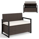 Patio Storage Bench-mix Brown And Off White Color: &. Fixed Price $225.48.
