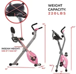 Sunny Health, Fitness Magnetic Folding Recumbent Exercise Bike, 220LB Cap. Fixed Price $110.00.