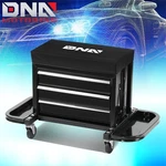 3 Drawer Padded Rolling Mechanic Box Storage Chest Stool Creeper Seat Black. Fixed Price $85.99.