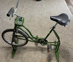 Vintage Schwinn Exerciser Upright Green With Adj. Seat Timer. Fixed Price $120.00.